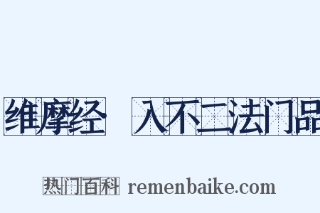 维摩经·入不二法门品是什么意思的图片